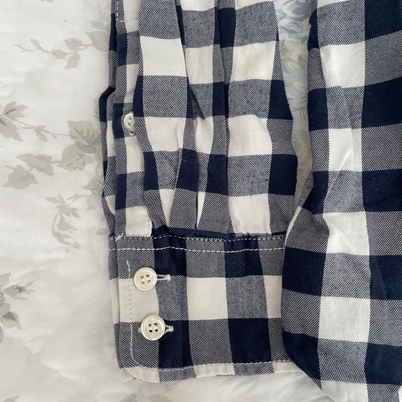 JCrew Factory NAVY Gingham Button Down Size S - Picture 4 of 5